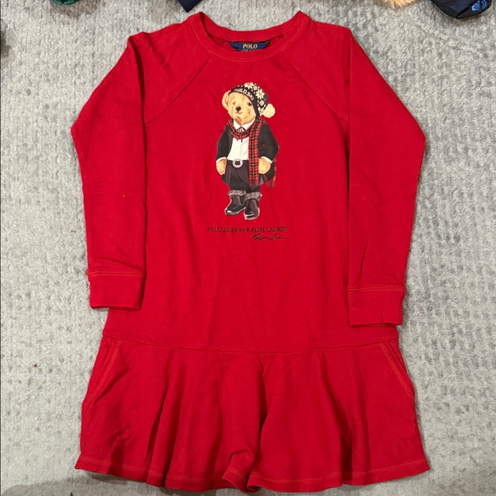 Ralph Lauren Red Polo Bear Crewneck Sweatshirt